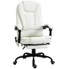 Image de Vinsetto Fauteuil de bureau massant, chaise de bureau, chaise ergonomique avec hauteur réglable, dossier inclinable et télécommande filaire, repose-pieds rétractable et pivotant à 360°, blanc