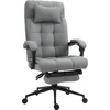 Image de Vinsetto Fauteuil de bureau dossier hauteur réglable pivotant 360° repose-pied appui-tête mousse 66 x 70 x 116-124 cm gris clair noir
