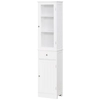 Image de kleankin Meuble Colonne de Salle de Bain Placard Porte Acrylique 2 étagères Placard Porte 1 étagère tiroir MDF Blanc Aosom France