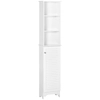 Image de HOMCOM Meuble Colonne Salle de Bain 3 niches Placard Porte persienne 3 étagères MDF Panneaux de Particules Blanc
