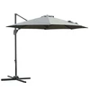 Image de Outsunny Parasol déporté octogonal inclinable avec pied en croix 8 beleines manivelle inclus châssis alu. acier Ø 2,95 x 2,5H m gris foncé