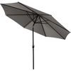 Image de Outsunny Parasol en métal rond polyester 180g/m² manivelle inclinable Ø 3 x 2,45 m gris clair