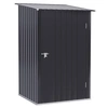 Image de Outsunny Cabane de jardin en Acier Abri pour jardin Abri de jardin metal Ondulé Anthracite avec Porte Verrouillable 1x1,03x1,6m Aosom France