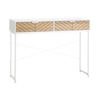Image de HOMCOM Console style industriel 2 tiroirs aspect chêne clair métal blanc+C247C289CC205:C288
