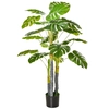 Image de HOMCOM Plante Artificielle Monstera Réaliste 120cm Noir Vert Décor Intérieur Aosom France