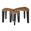 Image de HOMCOM Lot de 3 tables basses gigognes encastrables style élégant plateaux MDF pieds métallique en forme de V pour chambre salon noyer et noir