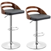 Image de HOMCOM Lot de 2 tabouret de bar hauteur d'assise réglable 63-83 cm pivotant 360° dossier incurvé repose-pied 46,5L x 44,5l x 79-100H cm noir