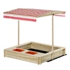 Image de Outsunny Bac à sable en bois avec toit ajustable en hauteur inclinable protégé UV fond de bac non inclus 118 x 118 x 118 cm-AOSOM.fr