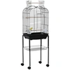 Image de PawHut Cage à oiseaux volière pour oiseaux sur roulettes avec toit ouvrant 3 perchoirs étagère inférieure 46 x 36 x 130 cm noir-AOSOM.fr