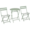 Image de Outsunny Salon de jardin bistro pliable - table ronde Ø 60 cm avec 2 chaises pliantes - métal thermolaqué vert-AOSOM.fr