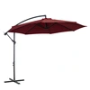 Image de Outsunny Parasol déporté octogonal inclinable manivelle avec pied en acier Ø 3 x 2,5H m rouge vineux-AOSOM.fr
