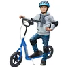 Image de HOMCOM Trottinette patinette pneus 30 cm Hauteur Guidon réglable poignée Frein et béquille Acier Bleu