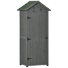 Image de Outsunny Cabanon de Jardin Bois Chalet de Jardin avec Toit Bitumé, 3 Étagères, 2 Portes Loquet - 77x54,2x179cm, Gris Aosom France