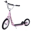 Image de HOMCOM Trottinette patinette Enfant à partir de 5 Ans Grands pneus Guidon réglable poignées Freins et béquille Acier Rose