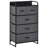 Image de HOMCOM Meuble Rangement Noir 5 Tiroirs Tissu Pliants Chambre Salon 58x29x99cm Aosom France
