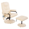 Image de HOMCOM Fauteuil de Massage et Relaxation électrique pivotant inclinable avec Repose-Pied revêtement synthétique Beige