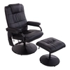 Image de HOMCOM Fauteuil relaxant massant électrique fauteuil massage inclinable 145° avec repose-pieds télécommande incluse revêtement synthétique noir