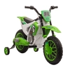 Image de HOMCOM Moto Cross électrique pour Enfant 3 à 5 Ans 12 V 3-8 Km/h avec roulettes latérales Amovibles dim. 106,5L x 51,5l x 68H cm Vert