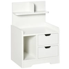 Image de HOMCOM Table de chevet table de nuit avec rangement 2 tiroirs étagère supérieure 40 x 30 x 60 cm blanc
