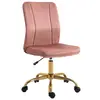 Image de Vinsetto Fauteuil Bureau Pivotant Velours Rose Doré Design Contemporain Ergonomique Aosom France