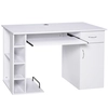 Image de HOMCOM Bureau informatique table d'ordinateur multimédia multi-rangements avec étagère tiroir tablette clavier MDF 120 x 60 x 74 cm blanc