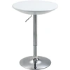 Image de HOMCOM Table de Bar Ronde Mange-debout Table Bistro Style Contemporain piètement Acier métal chromé Plateau ABS pivotant 360° Blanc