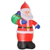 Image de HOMCOM Père Noël gonflable décoratif 2,4 m avec sac-cadeau décoration lumineuse fêtes Noël 4 lumières LED tissu polyester imperméable rouge