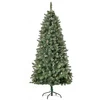 Image de HOMCOM Arbre de Noël artificiel sapin de Noël artificiel branches enneigées Ø 86 x 180H cm avec 50 pommes de pin et 718 branches vert