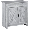 Image de HOMCOM Buffet meuble de rangement style rustique avec tiroir placard étagère intérieure réglable à 3 niveaux grand espace de rangement