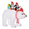 Image de HOMCOM Ours polaire gonflable de No?l décoration gonflable de No?l 2,1 m lumières LED tissu imperméable avec ours polaire deux pingouins