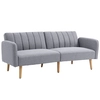 Image de Homcom Canapé-Lit 2 Places Convertible Tissu Lin Dossier Réglable Pieds Bois Aosom France