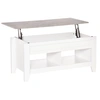 Image de HOMCOM Table basse table rectangulaire avec plateau revelable 2 compartiments ouverts table à café panneaux particules 105 x 50 x 49 cm blanc