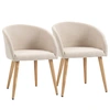 Image de HOMCOM Ensemble de 2 chaises de salle à manger chaise scandinave tissu aspect lin 100 % polyester Dim. 55L x 58P x 74H cm beige Aosom France