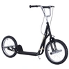 Image de HOMCOM Trottinette patinette Grandes Roues pneumatiques Ø 41 cm Hauteur Guidon réglable béquille pegs Inclus Acier Noir