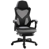 Image de Vinsetto chaise de bureau chaise gaming hauteur réglable pivotantes repose-pied tissu en maille 58L x 72l x 108-118H cm gris noir