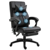 Image de Vinsetto Fauteuil de bureau manager massant repose-pied + tétière intégrés dossier inclinable hauteur réglable 68 x 79 x 104-112 cm noir