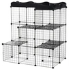 Image de PawHut Cage parc enclos pour petits animaux chats visons modulable 3 niveaux 2 portes rampe fil métallique 105 x 70 x 105 cm noir