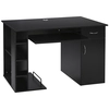 Image de HOMCOM Bureau informatique table d'ordinateur multimédia multi-rangements avec étagère tiroir tablette clavier MDF 120 x 60 x 74 cm noir