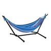 Image de Outsunny Hamac de jardin avec support en métal époxy hamac sur pied 1 place charge max. 120 Kg sac transport bleu blanc
