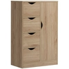 Image de HOMCOM Meuble de Rangement Buffet Commode Moderne 1 Placard et 4 tiroirs Panneaux Particules pour Salon, Cuisine, entrée, Salle à Manger Naturel