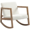Image de HOMCOM Fauteuil à Bascule Rocking Chair Design Tissu Effet Laine bouclée Style Vintage Base en Bois - Blanc crème