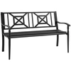 Image de Outsunny Banc de Terrasse 2 Places Dossier Haut Acier Noir Confort Patio Aosom France