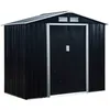 Image de Outsunny Cabane de jardin Métal en Tôle d'Acier avec Porte Verrouillable, Gris, 213x130x185 cm - Idéal pour Outils Aosom France