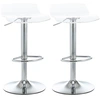Image de HOMCOM Lot de 2 tabourets de bar design contemporain assise acrylique et piètement métal pivotant 360°hauteur réglable avec repose-pieds