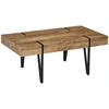 Image de HOMCOM Table Basse rectangulaire Style Industriel piètement épingle métal Noir Plateau Aspect Ancien bastaing Bois