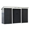 Image de Outsunny Abri de Jardin remise à outils en acier galvanisé avec portes coulissantes, dim. 280L x 130l x 172H cm, noir-AOSOM.fr