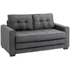 Image de HOMCOM Canapé droit convertible 2 places - dossier capitonné - 147,5 x 75 x 85 cm - gris