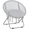 Image de Outsunny Loveuse fauteuil rond de jardin fauteuil lune papasan pliable grand confort macramé coton polyester 77x64x78cm gris