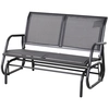 Image de Outsunny Banc à bascule de jardin 2 places design contemporain grand confort accoudoirs assise et dossier ergonomique acier textilène gris-AOSOM.fr