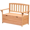 Image de Outsunny Banc de jardin en bois de sapin avec coffre de rangement dim. 112L x 58l x 84H cm